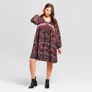 Plus Size Bohemian Chiffon Dress